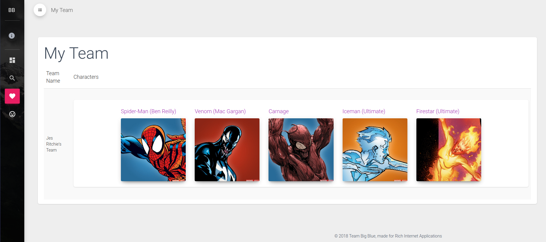 My Team Page